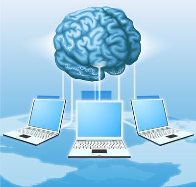 Computer brain computing concept